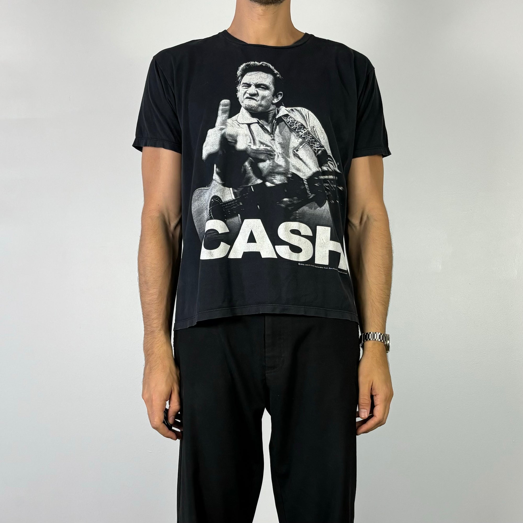 2009 JOHNNY CASH BLACK T-SHIRT L